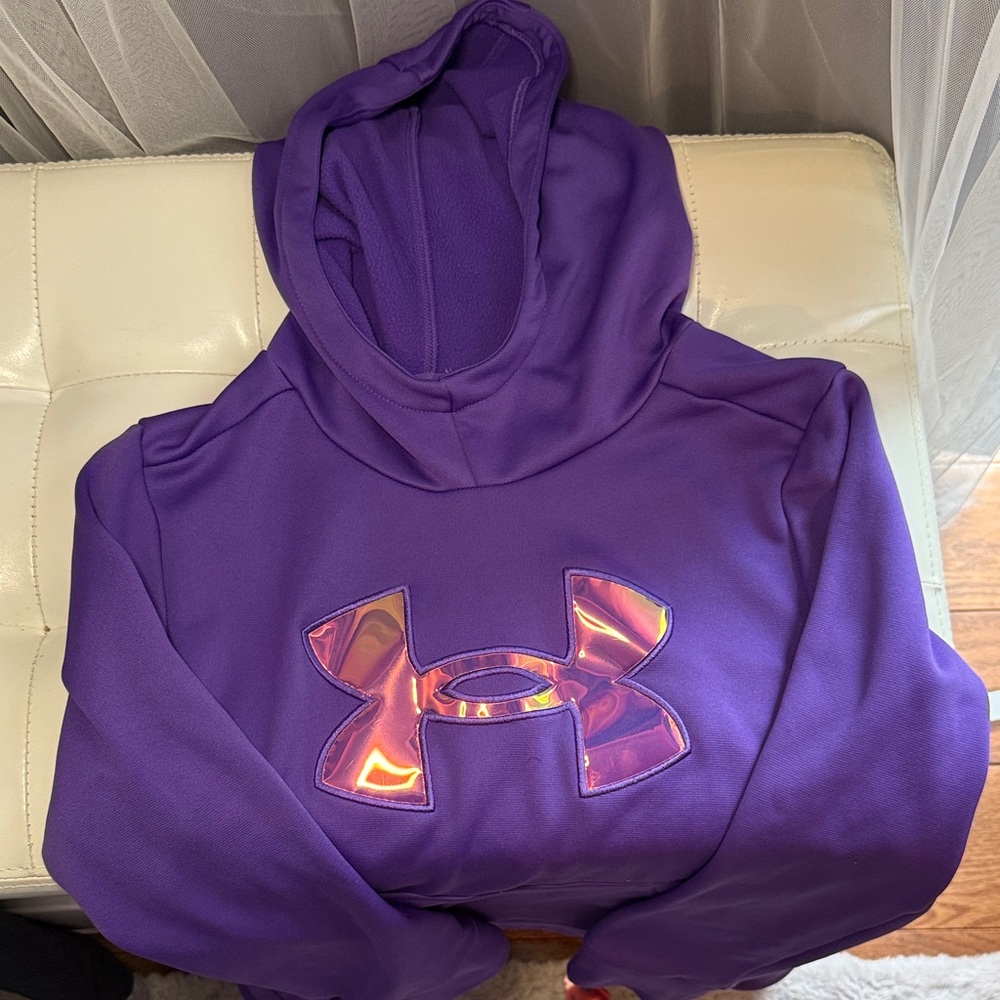 Under Armour Purple Hoodie with Iridescent Logo Accent